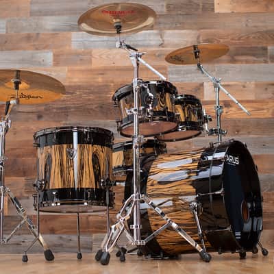VARUS CUSTOM DELUXE 5 PIECE DRUM KIT, MAHOGANY SHELLS, ROYAL EBONY VENEER image 17