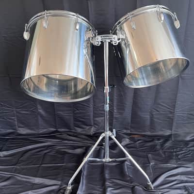 VINTAGE Ludwig 1970's Stainless Steel 8 piece Concert Tom Configuration image 7