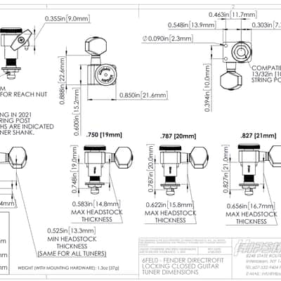 Hipshot Fender Drop-in Upgrade Directrofit locking 2-pin set, Chrome Lefty image 3