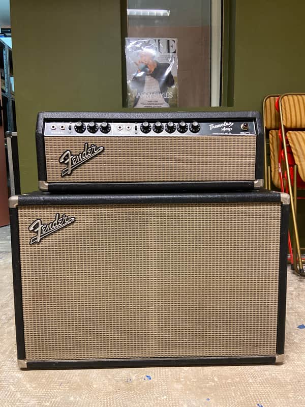Fender Tremolux 2-Channel 35-Watt 2x10" Piggyback Guitar Amp 1963 - 1966 - Black Panel image 1
