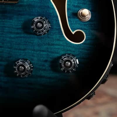 PRS SE Hollowbody II Piezo Electric Guitar - Peacock Blue Smokeburst with Gig Bag image 12
