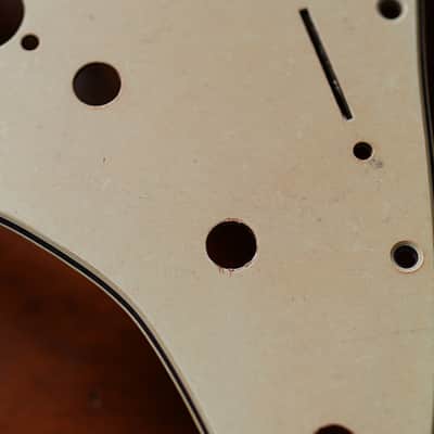 Fluffy SSS AM Strat 11hole 3ply Relic Pickguards - Aged White image 3