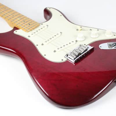 1998 Vintage Fender American Deluxe Stratocaster Crimson Transparent Red with Maple Fretboard Noiseless Pickups Strat USA 1990s image 14