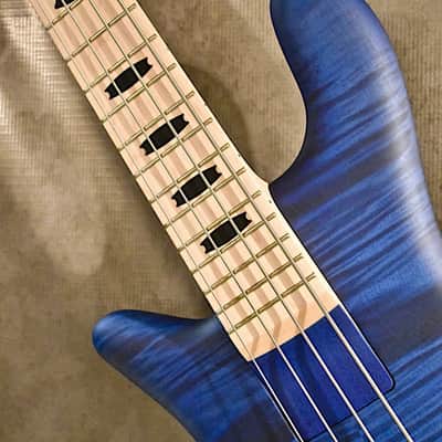 Spector Left Handed Rebop 4 MM Trans Blue Flame Maple Top image 5