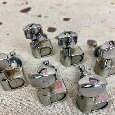 Vintage Fender 6 In-Line Guitar Tuners-Tuning Keys Chrome Circa 1970's 1980's image 5