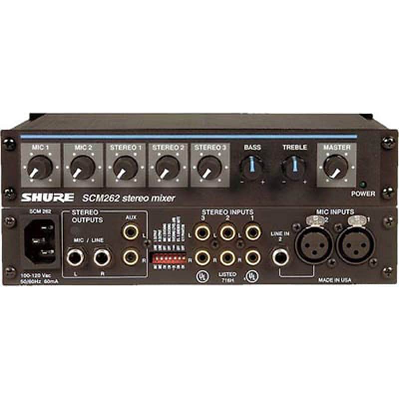 Shure SCM262 Compact Stereo Microphone Mixer image 1