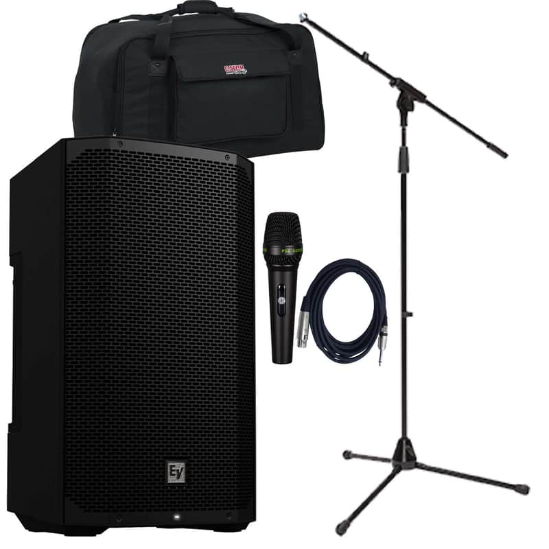 Electro-Voice EVERSE 12 Weatherized Battery-Powered, Gator Tote12, PSG Audio C350, Mic Stand Bundle image 1