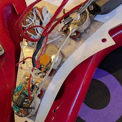 Fender Stratocaster Modified Electric Guitar in Refinished Red, Made in 1974 image 9