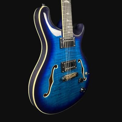 PRS SE Hollowbody II Electric Guitar in Faded Blue Burst image 2