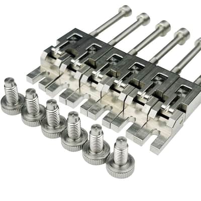 Japanese-made pure steel electric guitar double tremolo bridge parts tremolo system tailpiece stainless steel saddle lower string image 3