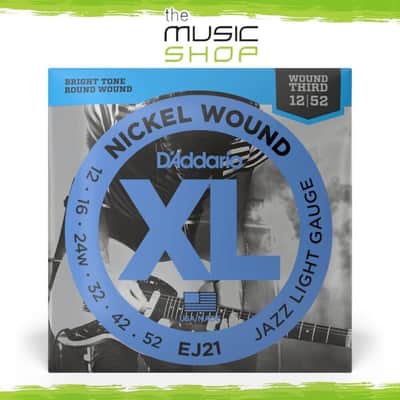 D'Addario XL 12-52 Jazz Light Electric Guitar Strings (Wound G) - EJ21 image 1