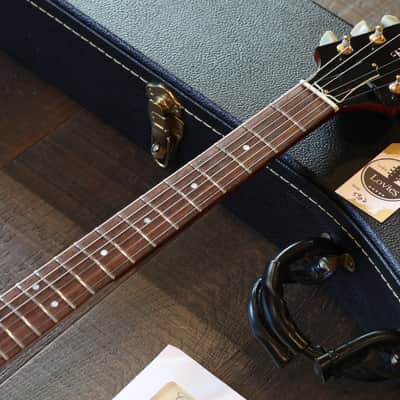 Sweet! 2005 Hamer Korina Vector Flying V Style Guitar Trans Cherry w/ Brazilian Board + COA OHSC image 3
