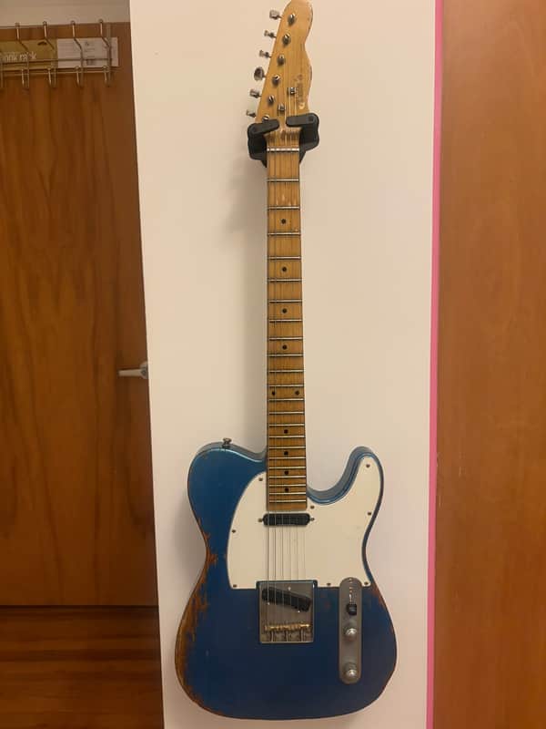 5lb 7oz Metallic Blue Tele Style Partscaster w/ Duncan Hot Rails by Nate's Relic Guitars image 1