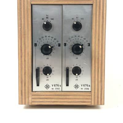 2x Telefunken v676a microphone preamps racked. Refurbished, matched pair image 1