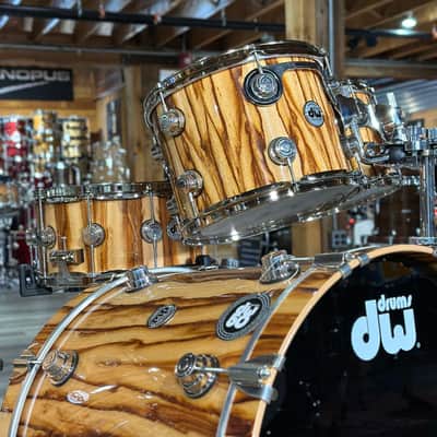 DW Collectors Cherry/Mahogany 6pc Drum Set Exotic Chechen w/Nickel Hw image 3
