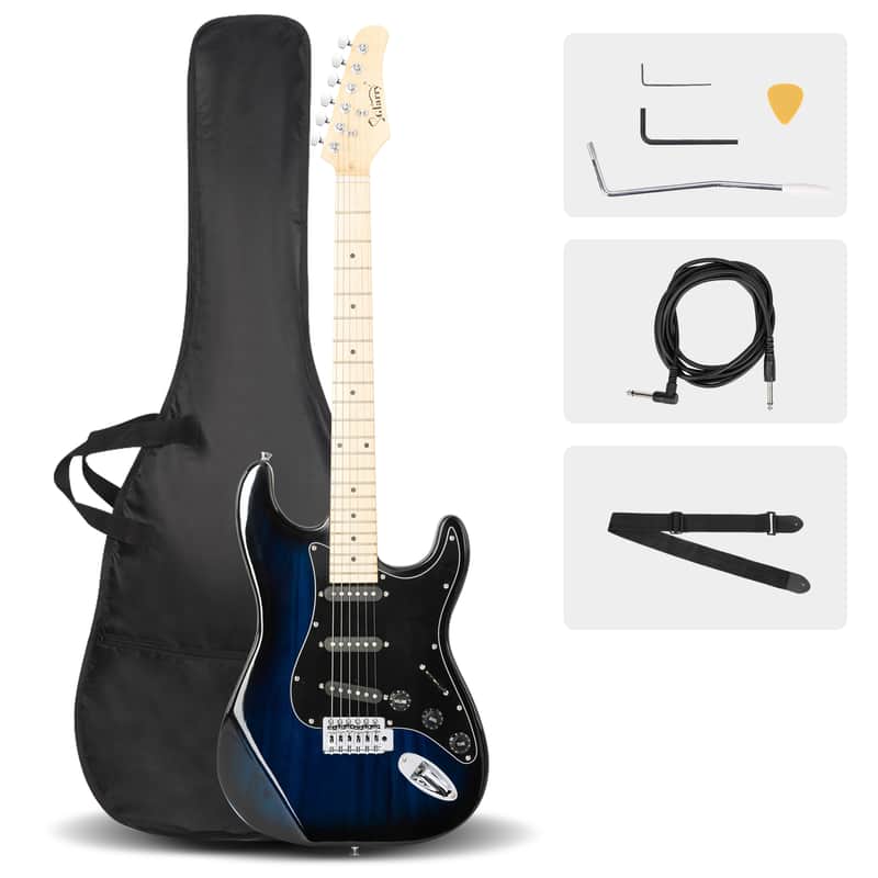 Glarry GST Electric Guitar Blue image 1