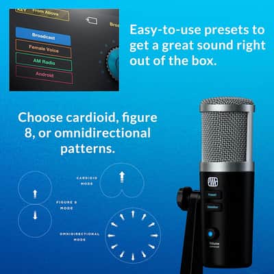 PreSonus Revelator USB Condenser Microphone for Podcasting, Live Streaming, with Built-in Voice Effects plus Loopback Mixer for Gaming, Casting, and Recording Interviews over Skype, Zoom, Discord image 6
