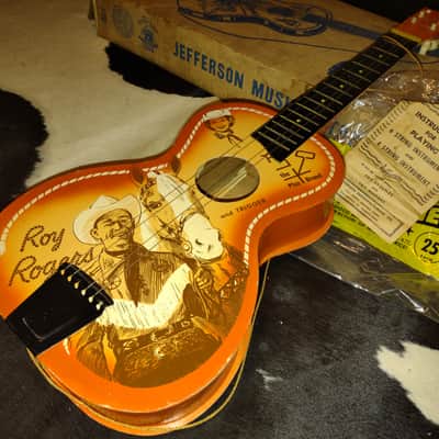 1950s Jefferson Toy Company "ROY ROGERS" Child's Toy Guitar Western TV Theme w/Original Box and Manual image 6