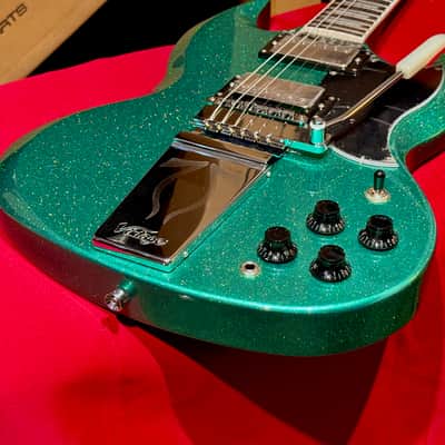 Vintage Guitars 30th Anniversary VS6 Electric Guitar with Vintage Style Vibrato  Green Metalflake image 16