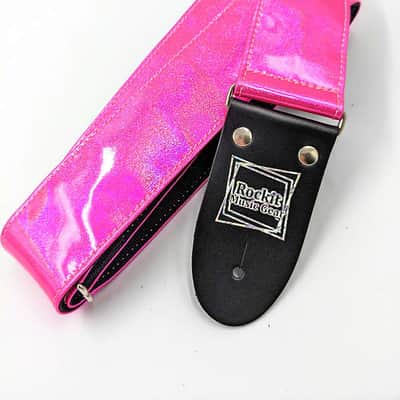 Pink Holographic Glitter Guitar Strap image 3