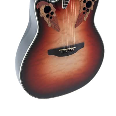 Ovation E – akustická kytara Celebrity Elite Plus Mid Cutaway Lefthand Ruby Burst image 5