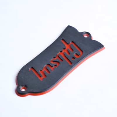 Custom Gibson Les Paul Truss Rod Cover - Gibson Logo (Black & Red) image 9