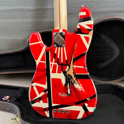 Custom made Frankenbass Wolfgang Van Halen Frankenstein Bass Musikraft Neck Frankenstrat - Red/White/Black image 2