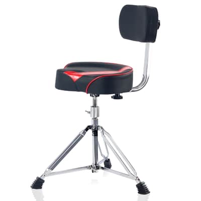 GRIFFIN Drum Throne with Backrest Support (Swivel ProROCK Series) – Saddle Seat Biker-Style Padded Percussion Chair, Height Adjustable for Drummers & Musicians image 5