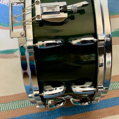 Pearl snare drum 14’’x6.5’’ Pearl masters custom maple shell  1996 - Emerald mist image 11