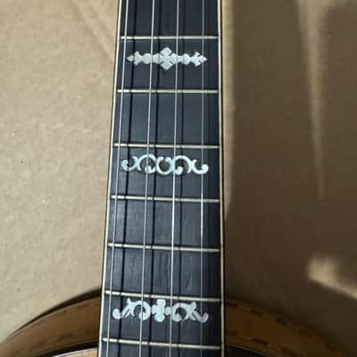 Vintage La Scala Grande Tenor Banjo w/ Original Case Ornate Inlays image 7