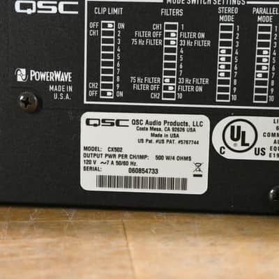 QSC CX502 2-Channel Power Amplifier CG012F6 image 7