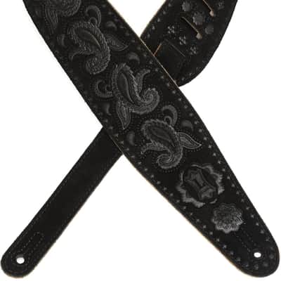 Levy's PMS44T03 Suede Guitar Strap - Black image 1