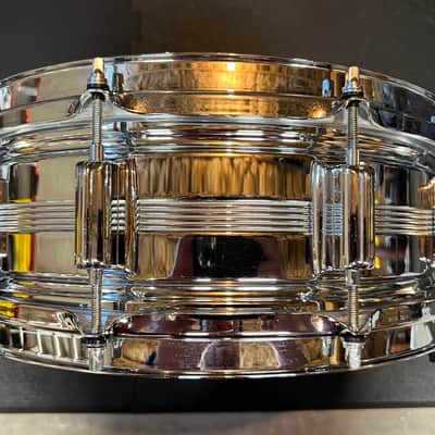 1960s Rogers "5-Line" Dyna-Sonic 5x14" Brass Snare Drum image 4