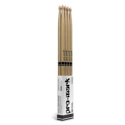 Promark 5A Hickory Drum Sticks Hickory 4 Pairs With Coffin Stick Case Offer! image 3