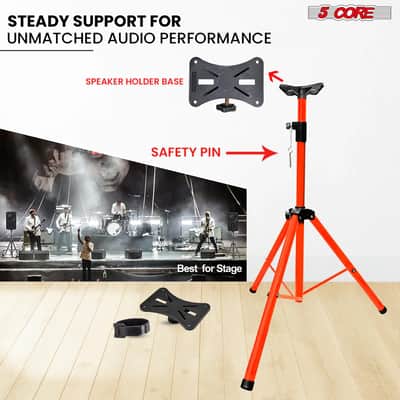 5 Core Speaker Stand Tripod Heavy Duty Adjustable 72" Universal Mount for PA DJ Studio image 5