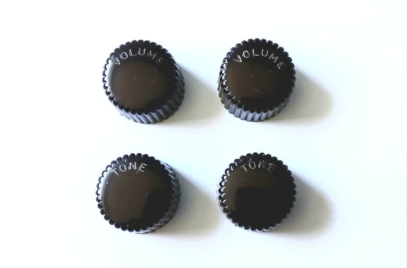 1960's Harmony / Silvertone Dark Brown Cupcake Guitar Knobs - Complete Set Of 4 image 1