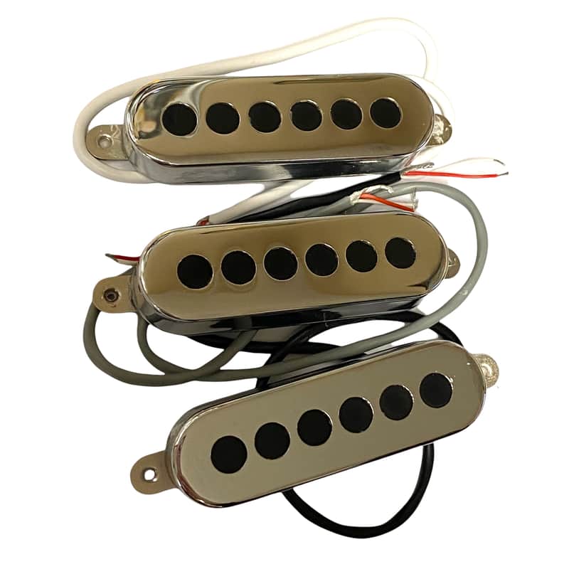 PU-BURNS-SETC Burns Single Coil Alnico V Metal Chrome Guitar Pickup Set image 1