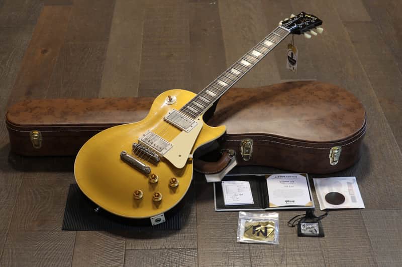 Unplayed! 2022 Gibson Custom Shop 1957 Reissue Les Paul 70th Anniversary Electric Guitar Murphy Lab Double Gold Darkback + COA OHSC image 1