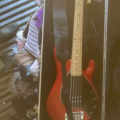 Ernie Ball Music Man StingRay 5 H with Maple Fretboard 1999 - 2018 - Translucent Red image 1