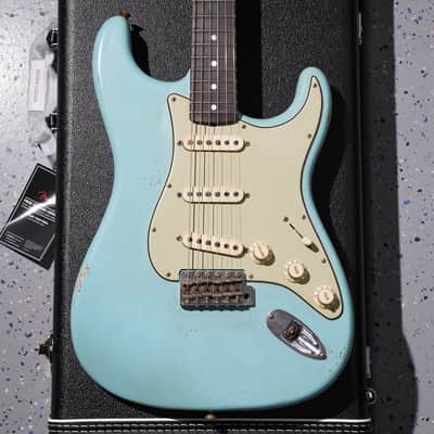 Fender Masterbuilt Andy Hicks Fat 64 Strat Brazilian Rosewood Journeyman Relic Aged Daphne Blue Josefina Pickups image 1