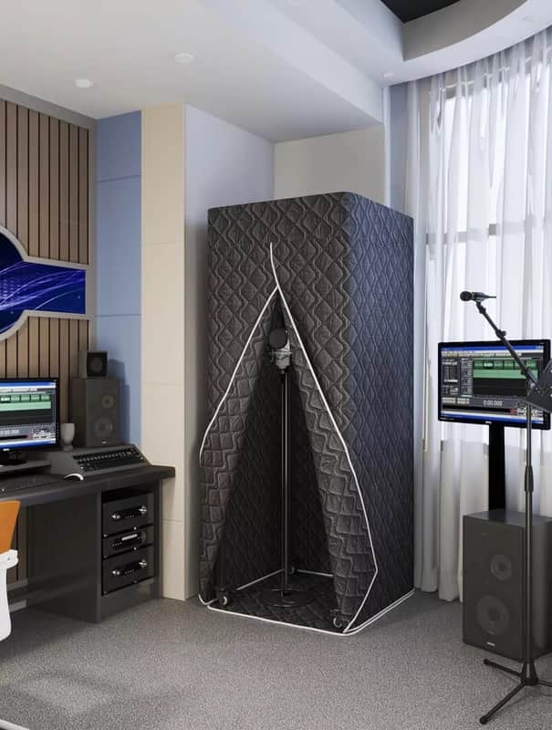 Portable Foldable Recording Vocal Booth - Compact Studio Solution for Professional Sound Isolation, Black image 1
