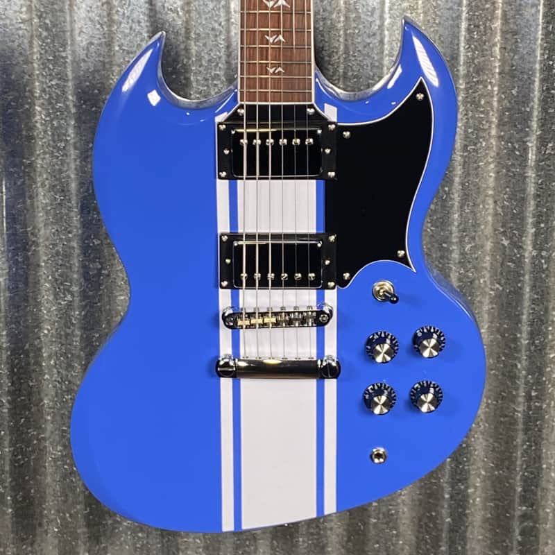 Westcreek Guitars Racer SG Offset Style Blue #0077 Used image 1