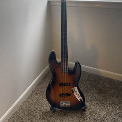 Squier Vintage Modified Fretless Jazz Bass w/ Factory Precision Bass Neck - 2018 - Sunburst image 1