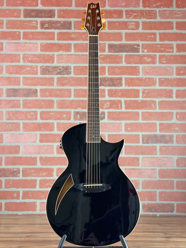 ESP LTD TL-6 Thinline Acoustic-Electric Guitar - Black image 1