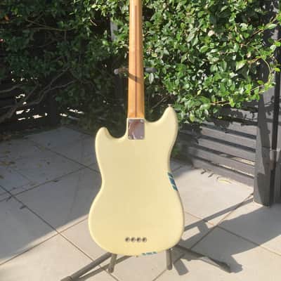 Fender Pawn Shop Mustang Bass 2013 - 2014 - Olympic White with Racing Stripe image 5