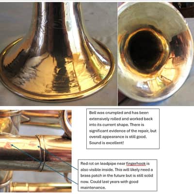 1929 Holton Llewellyn Model pro trumpet, past valve job, fantastic player, VGC image 24