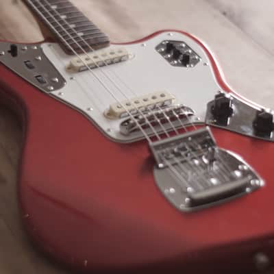 ✹ Vintage Fender Jaguar CIJ ~1997 - Candy Apple Red Matching Headstock Dyna O Serial Crafted in Japan image 3