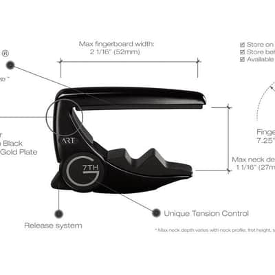 G7th Performance 3 Guitar Capo - Steel String Satin Black image 2
