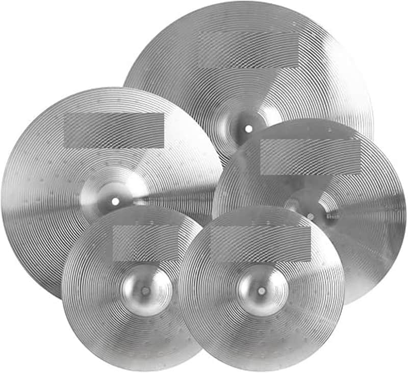 Cymbal Pack Alloy Cymbals Drum Cymbal Set 14"Hi-hats+16"Crash+18"Crash+20"Ride 5 Pieces, Sliver image 1