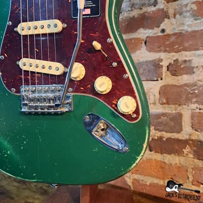 JACK'd: Fender Stratocaster *MIM Factory Fire* w/ Refinish & Upgrades (1994 - Bullitt Green Relic) image 10